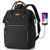 RJEU Zaino da Donna,17.3 Pollici cno Porta PC con Porta di Ricarica USB & Tasca RFID per Scuola,Lavoro,Viaggio (Nero 17in)