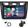 Hodozzy 2GB 32GB Autoradio Android per Ford Fiesta 2006-2011 Radio Carplay Android Auto Mirror Link, 9 Pollici Touchscreen GPS Navi Bluetooth Wifi FM RDS HiFi SWC, Telecamera Posteriore 2 Din per Ford Fiesta