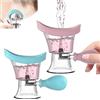 CANIPHA 2 pezzi tazza per lavaggio oculare, kit detergente per lavaggio oculare pressione dell'aria manuale strumento per tazza per la pulizia degli occhi risciacquo occhi trucco irritante, tazza (blu, rosa)