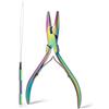 FOSHIO Microrings Extension Extension Pinze Set Parrucche Strumento Estensione Capelli Passante Infila Ago, Strumento Strumento Arcobaleno