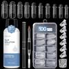 Morovan Slip Solution Anti-Stick per Estensioni Unghie Poly Gel con Pennelli, Clip Crystal Cup per Nail Art Kit Fai Da Te a Casa Trasparente