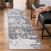 Carvapet Tappeti Runner Passatoia 60x210cm Antiscivolo Corridore Tappeto Lungo Tappeti di Zona Lavabile Morbido Microfibra Geometrico Tappeto Cucina(Grigio)