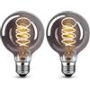 KANQIAO Lampadine E27 Vintage 4W Dimmerabile luce calda G80 - Grigio, 2 pezzi | Lampadina LED E27 Vetro grigio filamento LED Retro Decorativo per la nostalgia e l'illuminazione retrò in casa Café Bar