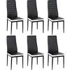 Homewell Set di 6 sedie da sala da pranzo, ergonomiche con telaio in acciaio, moderne sedie da ristorante, semplice ed elegante, set familiare (6, nero e bianco)