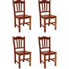 SISA srl Sedie Cucina Set Da 4, Sedie Sala Da Pranzo Legno, Sedie Cucina Legno, Arredamento Casa, Modello Silvana, Colore Ciliegio, 45x43x95 cm, Sedie Legno Massello, Made in Italy