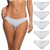 Pompea Pack 5 Pezzi Slip Vita Bassa Cotton Planet Cotone Bianco