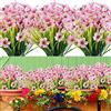 PASDTFB 12 Pezzi Fiori Artificiali di Viola per Esterni Fiori Finti da Esterno Piante Finte Resistenti ai Raggi UV per Interni ed Esterni Decorazione per Casa Giardino Ufficio Patio Cortile Matrimonio Verande