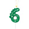 TOYMIS Candele Numero Compleanno, Candela Dinosauro 7cm Candele Torta Compleanno Candela Compleanno Dinosauro per Decorazione Festa Tema Candela Dinosauro Torta(Numero 6)