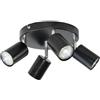 Miratic Faretti Led Soffitto 4 Punti Luce GU10 (lampadine non incluse) (nero)