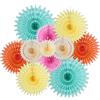 SUNBEAUTY 11 Scomparti di Carta Colorati, Decorazione da Appendere, Beige, Verde, Giallo, Rosa, vassoi di Carta, Set di Decorazioni per Matrimoni, Compleanni, Decorazioni estive