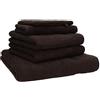 Betz Set di asciugamani Betz PREMIUM - Set di asciugamani da 5 pezzi - 1x teli da doccia - 2x asciugamani - 1x asciugamani per gli ospiti - 1x guanti da bagno marrone scuro