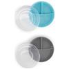 Twistshake 2x Piatto per Bebè con Coperchio Ermetico | Piatti Divisi per Bambini | Piatto per lo Svezzamento del Bambino | Piatto da Allenamento in 3 Parti | 6 Mesi + | Azzurro & Grigio Chiaro
