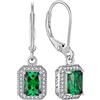 YL Orecchini Rettangolare Argento 925 con Pietra portafortuna di Maggio Smeraldo simulato Orecchini per donna