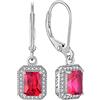 YL Orecchini Rettangolare Argento 925 con 12 Pietra Portafortuna 5A Zirconia Cubica Orecchini per donna