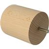Amig - Piede Tondo per Mobile, Piede in Legno di Faggio con Finitura Naturale, Piedi di Ricambio per Divani, Letti, Tavoli, Montaggio: Spina Metallica Metrica 8, Misure: 68 x 80 mm
