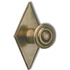 SCHÖRGHOFER & FREHE Pomello per mobili a quadri, ø 25 mm, pomello per armadio con targhetta 35 x 68 mm, manico rustico per mobili, ottone patinato