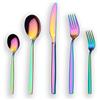 Berglander Set 30 posate colorate in titanio color arcobaleno, 30 pezzi Set posate colorate in argento, mutil color Set posate, servizio per 6 (arcobaleno lucido)