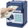 Highttoy Salvadanaio Elettronico Bambini con Combinazione, Regalo Bimbo 3-12 Anni Maschio, Cassaforte Salvadanaio Bancomat per Bambini, Blu Scuro