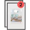 walther design Cornice Nera 42 x 59,4 cm (DIN A2) Confezione Doppia, Nuova Cornice in plastica Lifestyle KV426BD