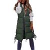 Fulidngzg Gilet Donna Lungo Smanicato Cotone con Tasca Senza Maniche Caldo Elegante Lavoro Piumino Smanicato Giubbotto Invernale Imbottita con Cappuccio Leggero Giacca Gilet Panciotto Dritto