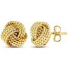LeCalla Orecchini con nodo in argento sterling 925, gioielli placcati in oro 14K, design italiano, filo intrecciato con taglio a diamante, orecchini a bottone per donne, 10 mm