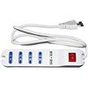 Link LKMP04USB Multipresa 4 Prese Universali ITA 10/16 A a Spina 16 a con Interruttore con 2 Prese USB, Bianco