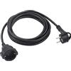 Meister 7432370 - Prolunga con contatto di protezione - spina extra piatta - cavo da 3 m - nero - IP20 per interni/frizione con protezione da contatto/prolunga Schuko con spina piatta/cavo di