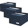 4CONVY Organizer per Armadio e Organizer Cassetti - Organizer per Vestiti, Maglioni e Pantaloni - Scatole per Armadio Rinforzate e Rigide con Ampi Scomparti - Organizer Salvaspazio - 3 Pezzi
