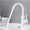 Auralum Miscelatore Lavabo Girevole a 360 Gradi,Rubinetto Bagno Lavabo in Ottone con Tubo Flessibile da 60 Cm,per Lavelli di Bagno e Piccola Cucina,Bianco