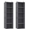 Lifewit Organizer Armadio da Appendere con 5 Ripiani e 2 Ganci Robusti, Ripiani per Armadio Interno, Organizzatore Pieghevole, Contenitori per Vestiti, 102 cm (H), Grigio, Set di 2