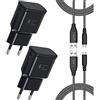 Mijun Caricabatterie per Samsung, Caricatore originale con Cavo USB C Ricarica Rapida Nylon Intrecciato 2M Compatibile con Samsung S23/S22/S21 Ultra/S21+/S20/Note9/S10//S9/A54/A53/A34/A14 (2-Pack/Nero)