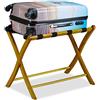 Relaxdays Portavaligie Pieghevole, Scaffale, Cavalletto Reggivaligie, 5 x 48cm, Legno Naturale, HxLxP: 52,5 x 66,5 x 48 cm