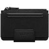 VULKIT Porta Carte di Credito da Uomo Slim Passcass Portafoglio in Pelle Hunter Porta Carte Minimalista con Blocco RFID con Finestra ID Tasca Portamonete con Cerniera e Chiusura Magnetica