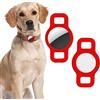 LAPONO 1 Pezzi Airtags Cane Collare Compatibile con Apple Airtag Animale Domestic Custodia Air tag Custodia Protettiva in Silicone per Animali GPS Tracker per Cani Gatti Anti-Lost (red)