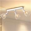 ANWIO Faretti da Soffitto Regolabili Base Rettagolare,Faretti da Parete con 3 Lampadine LED Attacco E14,Lampadario Vintage,Plafoniera per Negozio,Camera da Letto,Soggiorno,Lampadine Escluse EUC-EA1908