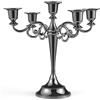 URHELP Set di 5 candelieri alti 27 cm, diametro 2,2 cm, colore: nero