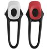 upfit RAYMOND - Set di luci anteriori e posteriori per bicicletta, mountain bike, luci anteriori e posteriori per bicicletta, mountain bike, tipo LED, sistema elastico per fissaggio, potente e compatto, 2