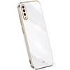Topme Custodia in Silicone per Samsung Galaxy A50 / A50S / A30S (6.4 Inches), [ Cover per Telefono in Stile Bordo Dorato] - Bianco