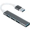 AXFEE Hub USB 3.0, 4 Porte Con 1 porta USB 3.0 e 3 porte USB 2.0, Adattatore Presa Multipla USB, Sdoppiatore Porta USB, Ultra sottile, Hub Dati Portatile per Laptop, Macbook Pro Windows, Notebook