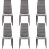 LANTUS Set 6 sedie impilabili Modello per Cucina Bar e Sala da Pranzo, Robusta Struttura in Acciaio Imbottita e Rivestita in Finta Pelle,6 pezzi (grigio + bianco)