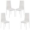 LANTUS Set 4 sedie impilabili Modello per Cucina Bar e Sala da Pranzo, Robusta Struttura in Acciaio Imbottita e Rivestita in Finta Pelle,4 pezzi (bianco)