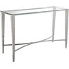 DRW - Tavolo da Centro in Metallo e Vetro Cromato, 120 x 40 x 74 cm