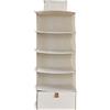 LOVE !T STORE !T LOVE IT STORE IT - Premium - Mensola Con Cassetto Sospesa - Organizer Armadio in Lino-Cotone - Rinforzi In Legno - 4 Scomparti E Un Cassetto - 30x30x75cm - Beige