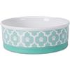 Bone Dry Lattice Collection Pet Bowl & Canister, Medium Round - 15,2 x 15,2 x 5,1 cm, Aqua