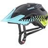 uvex access, casco MTB leggero unisex, regolazione individuale delle dimensioni, aerazione ottimizzata, black aqua lime matt, 57-62 cm