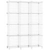 AWTATOS Griglia metallica a forma di cubo, 12 cubi, libreria, impilabile, organizer per riporre oggetti, contenitori modulari per cubi, scaffale multiuso in filo di ferro, per soggiorno, bianco