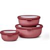 Mepal - Set di 3 Contenitori Cirqula Rotondo - Contenitori per Alimenti con Coperchio - Adatti come Contenitori Ermetici per Frigo, Freezer, Microonde - 350 ml, 750 ml & 1250 ml - Vivid mauve