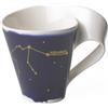 Villeroy & Boch NewWave Stars Tazza con Manico Elegante con Costellazione Acquario, Adatta per lavastoviglie, Porcellana Premium, Bianca/Blu, 300 ml