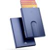 ÖGON -DESIGNS- Porta carte in alluminio Slider by Ögon Design - RFID Blocking - Il portafoglio automatico sottile e minimalista per uomo e donna (Blue Navy)