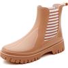 Jesindr Stivali Pioggia Donna, Antiscivolo Da Pioggia Leggere Comode Shorty Boots, Strisce Gialle, 39 EU
